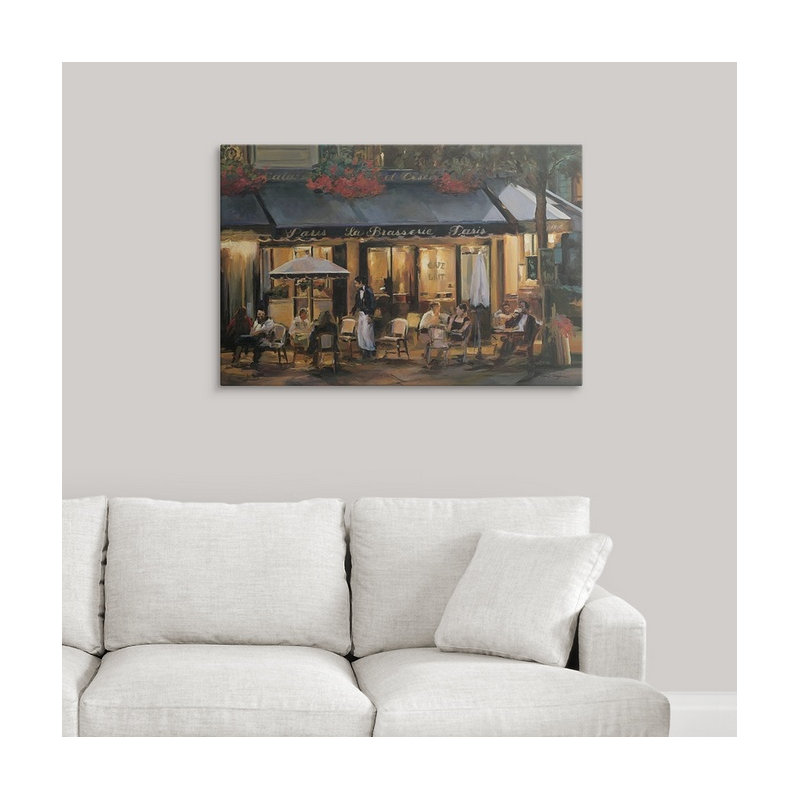 «La Brasserie» par Marilyn Hageman - impression, H 24 po x l 36 po x P 1,5 po, Toile