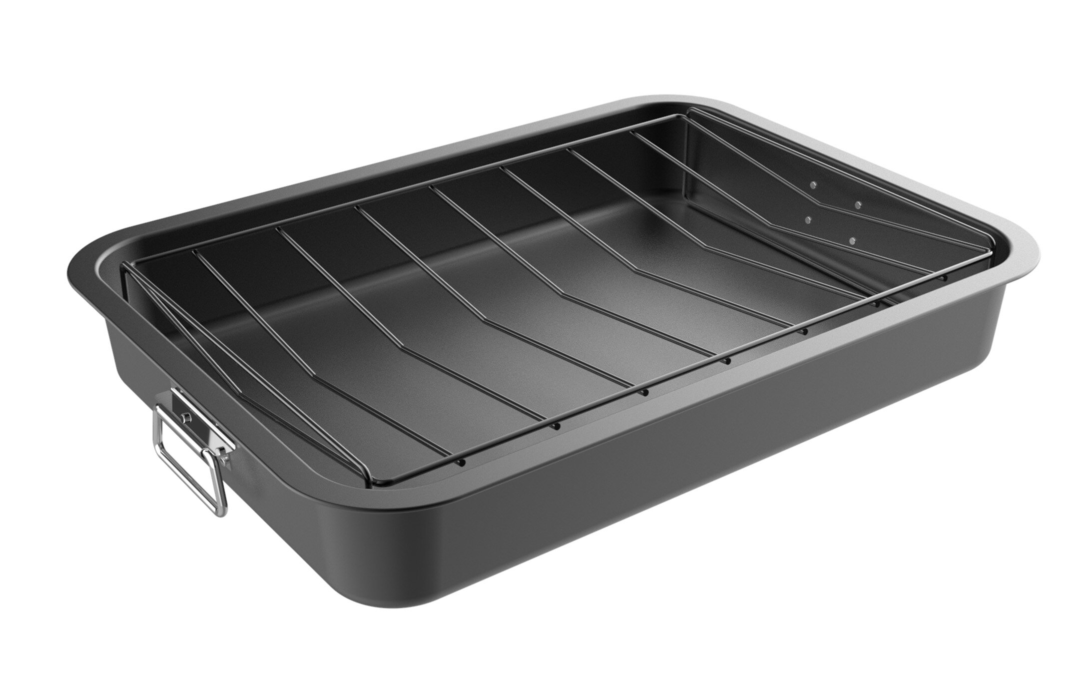 Lexi Home 16.5 inch Non-Stick Carbon Steel Roasting Pan with V-Rack