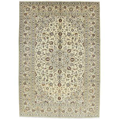 Diavonte One-of-a-Kind 8' x 11'5'' 1980s Rectangle Wool Area Rug in White
