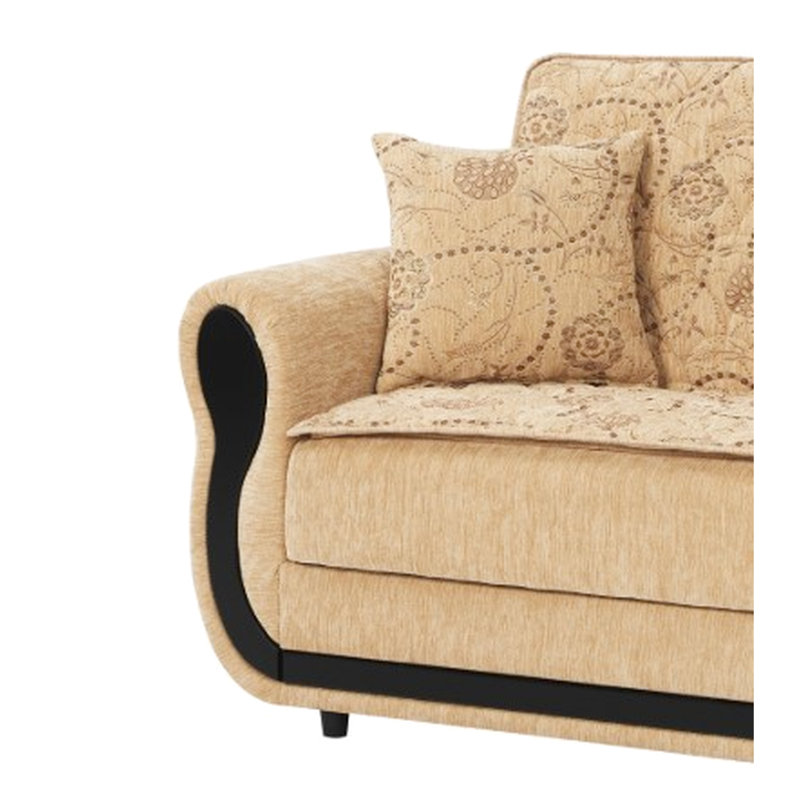 Chenille beige avec rangement utile - pour la vie quotidienne convertible dans une maison pratique et élégante