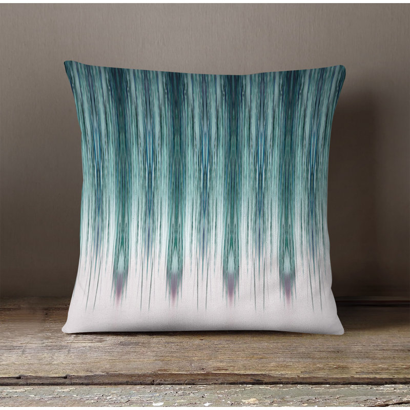 Throw Pillow Cover Only, H 18 po x l 18 po, White/Green Striped/Abstract 2