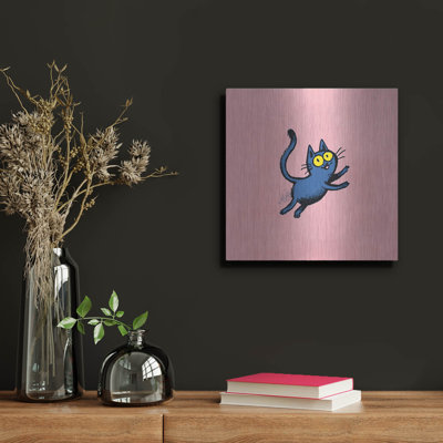  «Kitty's Cotton Candy» par Rich Monet, art mural en métal, 12 po x 12 po