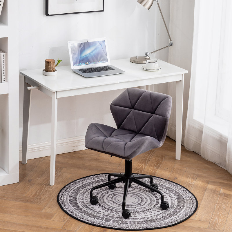 Chaise de bureau pivotante touffetée réglable, gris, Gris