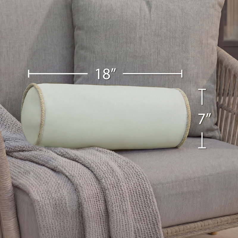 Hunter Bolster Outdoor Pillows, Sage Green