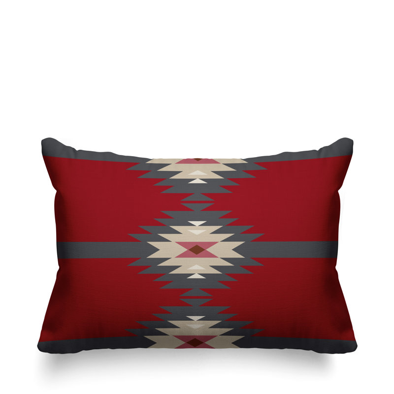 Coussin décoratif intérieur / extérieur Onida Southwestern, Rouge