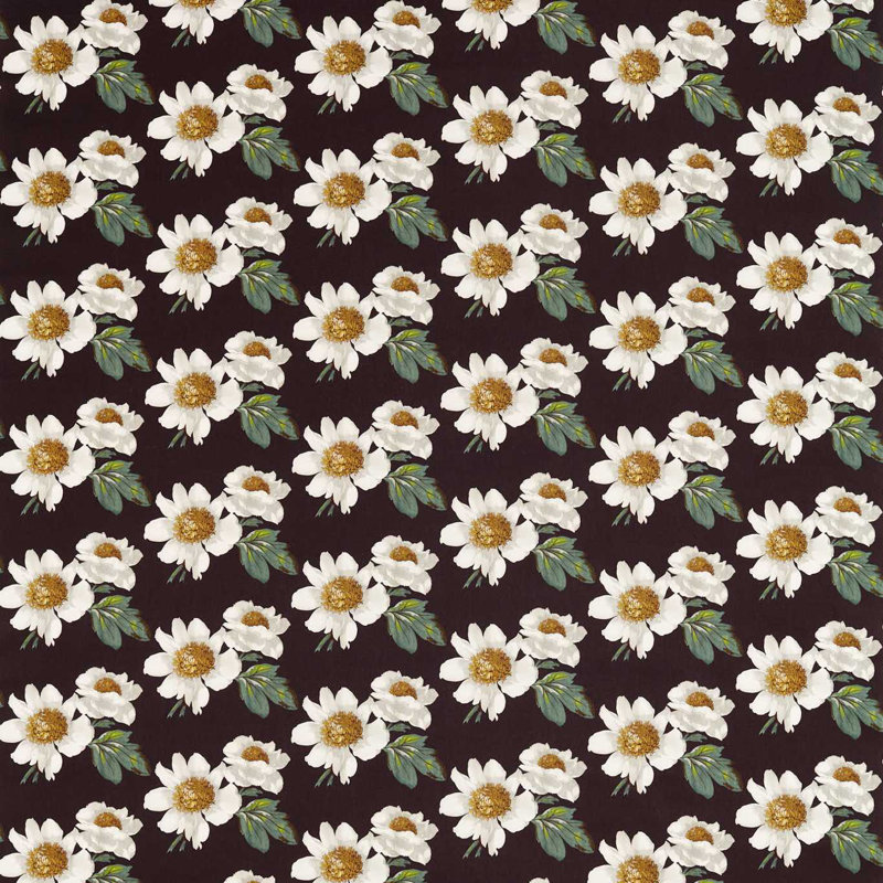 Paeonia Fabric, Black Earth/Fig Leaf/Nectar