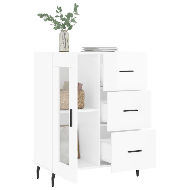Mearl 69.5cm Sideboard, High Gloss White