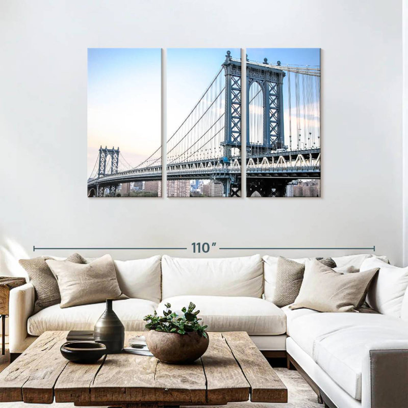Lilie Bridge In Manhattan, 48" H x 74" W