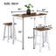 [Ensemble de salle à manger 3 pièces à hauteur de comptoir] Table basse avec 2 tabourets, finition chêne foncé rustique, facile à nettoyer
