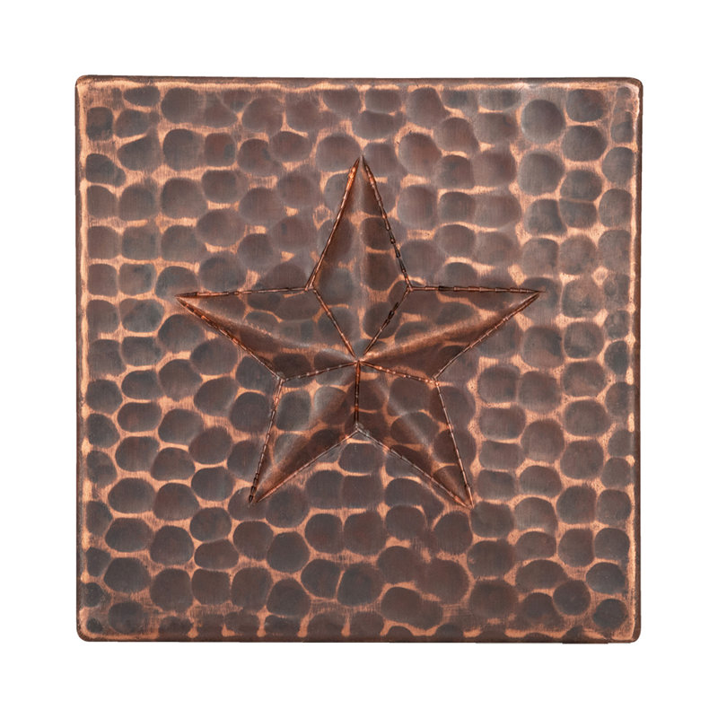 Carrelage étoile 4 "x 4" en cuivre martelé