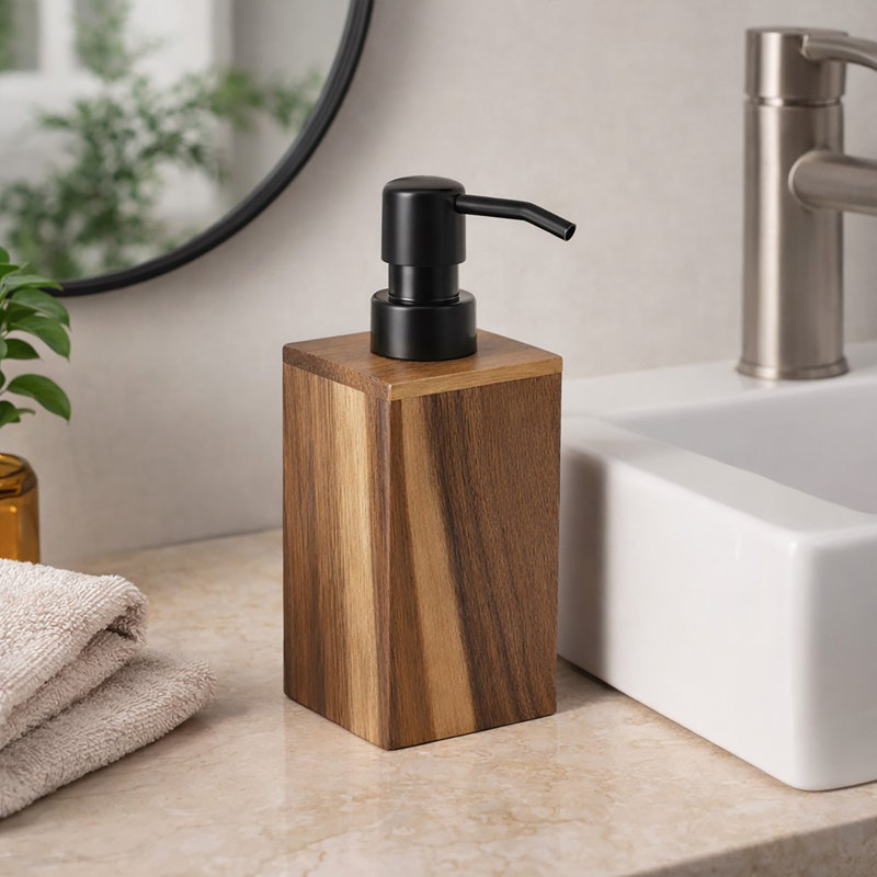 Distributeur de savon en acacia