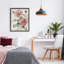 Cadre flottant avec roses roses et bourgeons aquarelle, design par Petal Prints Design-942157718-942157713