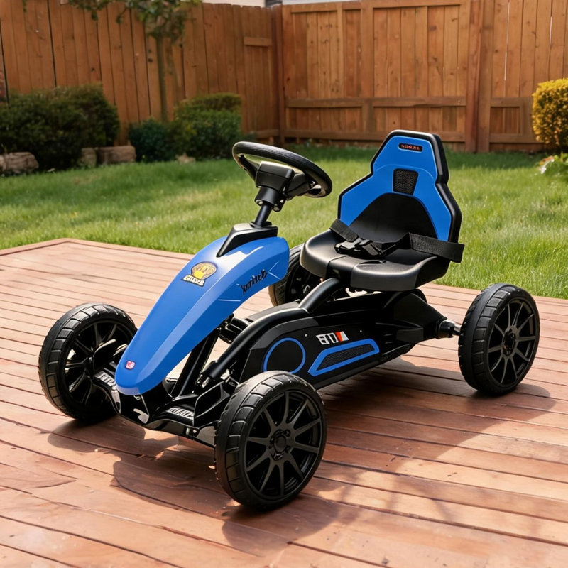 Jouets d'extérieur pour bébé avec outils réglables et cadre en métal bleu et noir