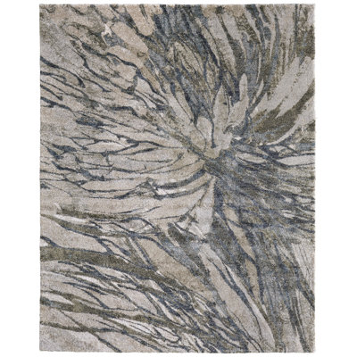 Templas Modern Abstract, Gray/Green/Ivory