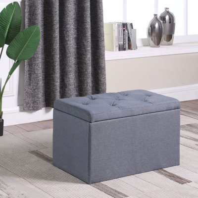 18.5" Tall Shoe Storage Bench, Gray Finish - Holds 8 Pairs, 16 Purple Pockets, 29"X17"X18.5", Foam Construction, 4 Dotted Footing, Single Hinged Seat High Bench With Pockets Accommodates Slots, 29" L