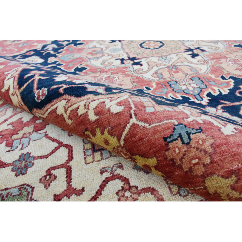 Tapis rectangulaire en laine noué à la main, Rectangle 10 pi x 14 pi