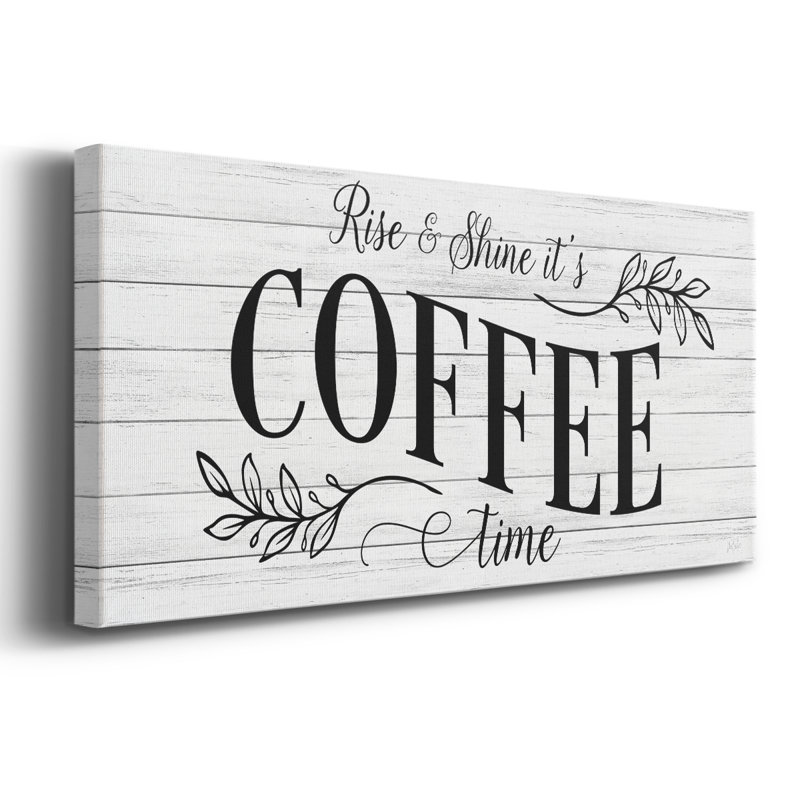 Coffee Time - Toile tendue avec châssis - Prêt à accrocher, H 20 po x l 50 po
