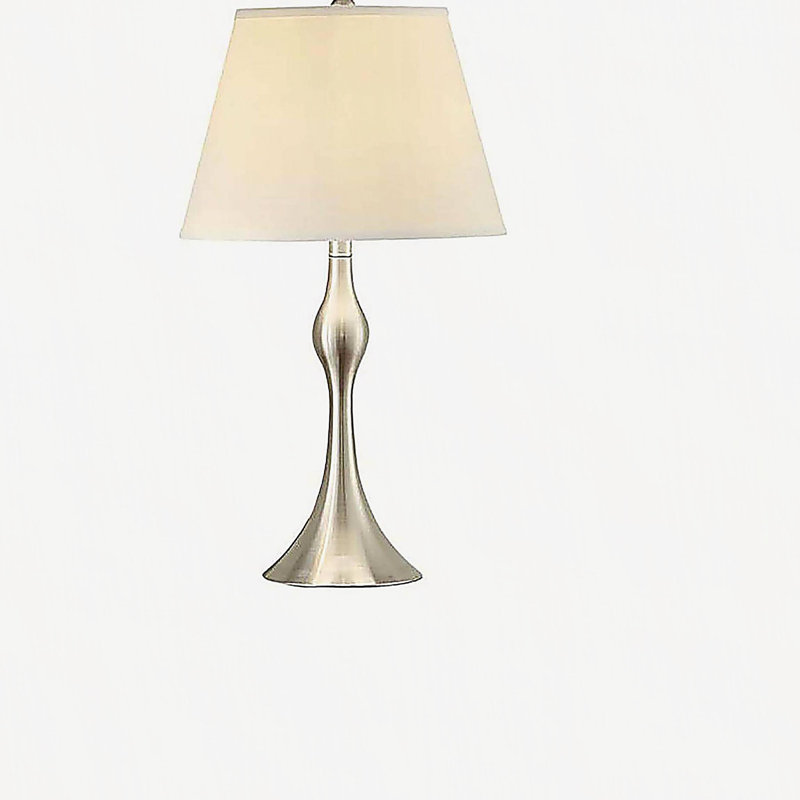 Ensemble de lampes beige et nickel brossé 3 pièces