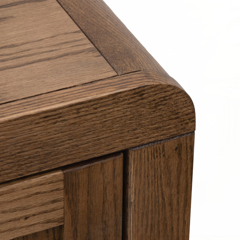 Table de chevet Haven avec solides, placages et quincaillerie noire, aucun assemblage requis pour plus de commodité, Brun