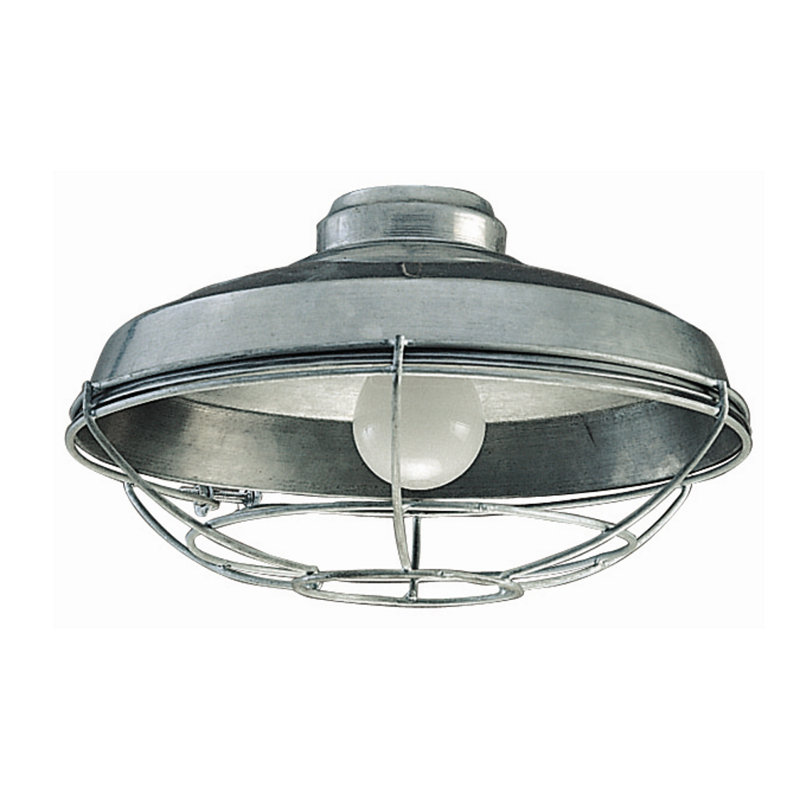 12'' 1 - Light Bowl Ceiling Fan Light Kit, Galvanized