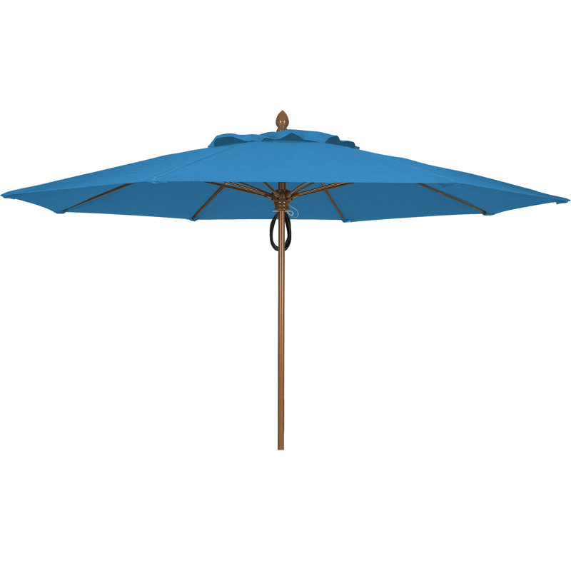 Parasol de marché 11 'Prestige, Bronze champagne, Sunbrella® bleu ciel