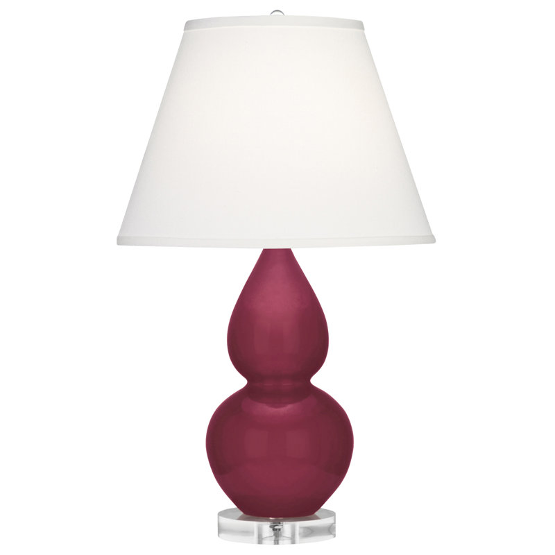 Double Gourd Table Lamp, Pearl Dupioni, Sugar Plum