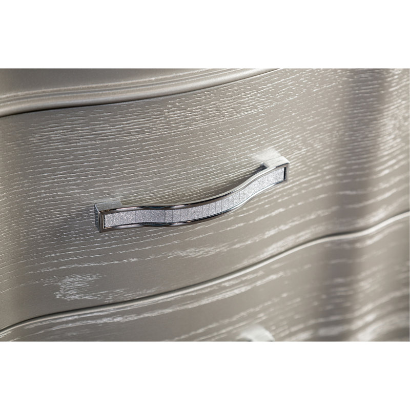 Nightstand For Bedroom, Silver