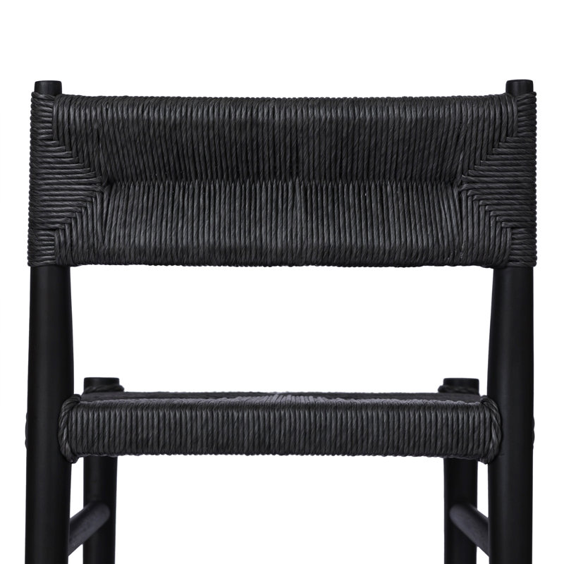 Outdoor Teak Bar Stool, 26", Black, Black