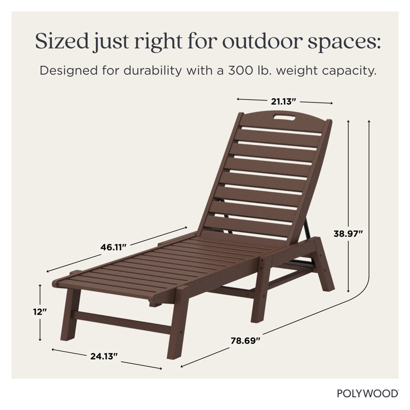 POLYWOOD Nautical Chaise, Mahogany