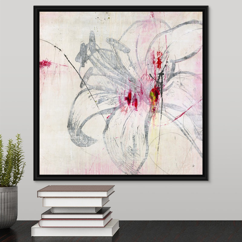 « genesis i », peinture sur toile, H 17,7 po x l 17,7 po x p 1,75 po, Cadre flottant noir