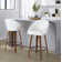 Matisse Highback Fixed-Height Counter Stool With Bent Wood Legs & Round Footrest - Set Of 2