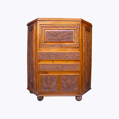 Kephart 104cm Solid Wood Bar Cabinet