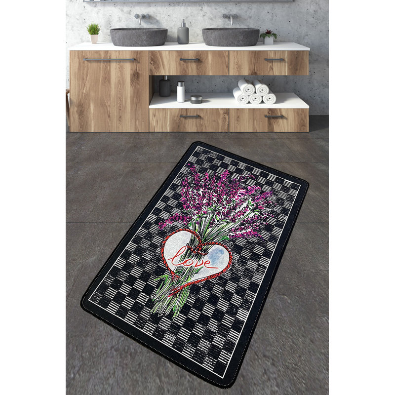 Tapis de bain antibactérien, antidérapant, 2,3 x 4,0 pieds | 100% polyester, hauteur des poils: 0,4 pouce, 20,5 oz / pied carré | Lavable à la machine, facile d'entretien, parfait pour la sécurité et le confort de la salle de bain | Durable et élégant pour la maison