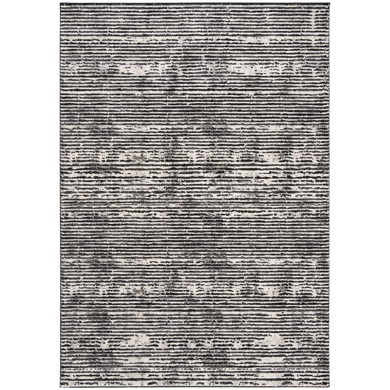Tapis noir / gris Fowler, Rectangle 5 pi 3 po x 7 pi 6 po