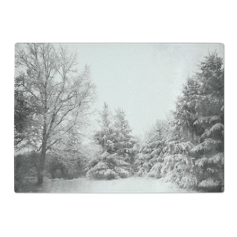 Winter Forest Vol.1 Painting Chopping Board, 0.4cm H x 28.5cm W x 39cm L