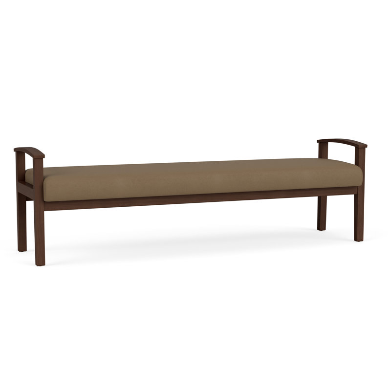 Banc en bois massif Amherst, Patriot Plus taupe, Noyer Riftwood