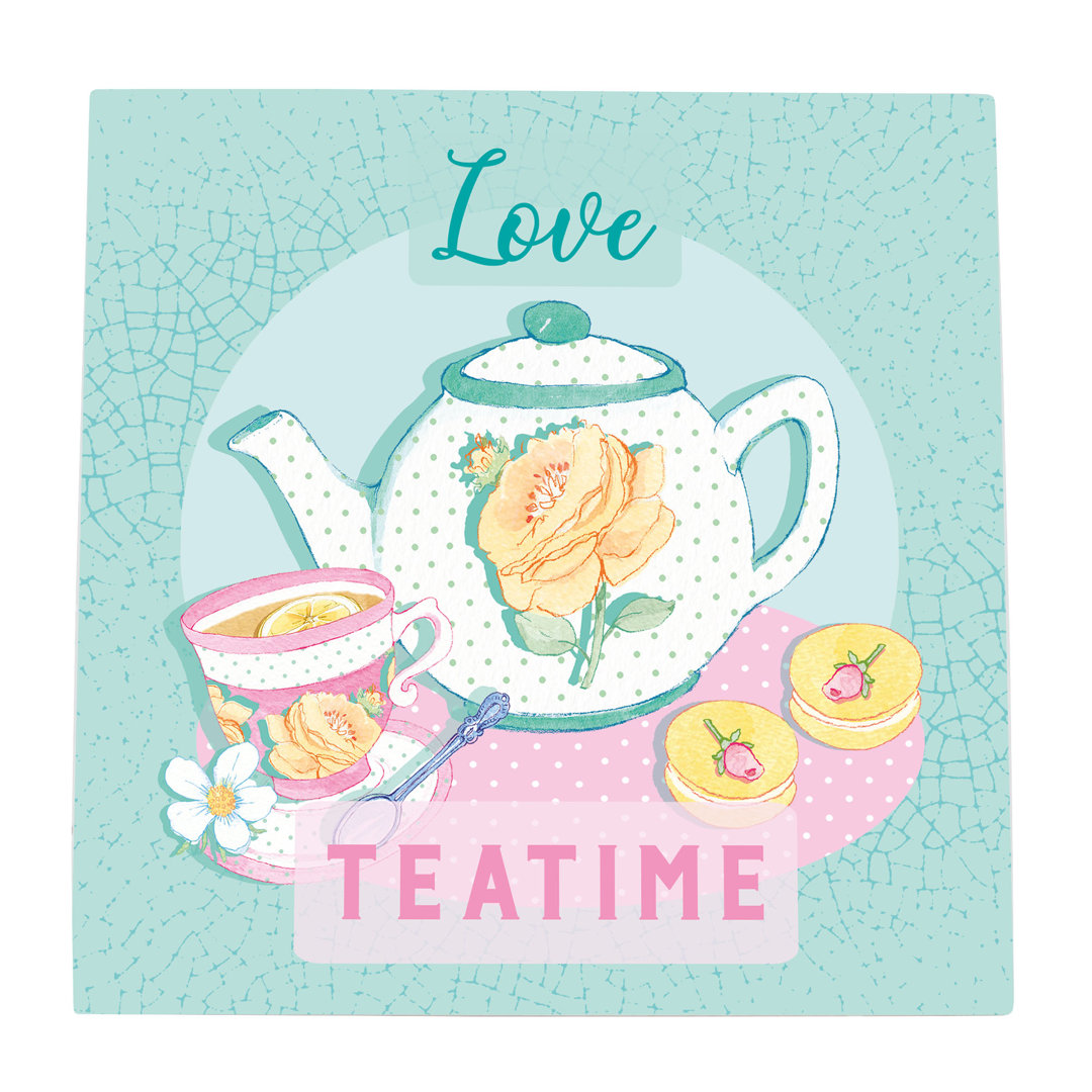 Love Teatime Ceramic Picture Tile Wall Décor