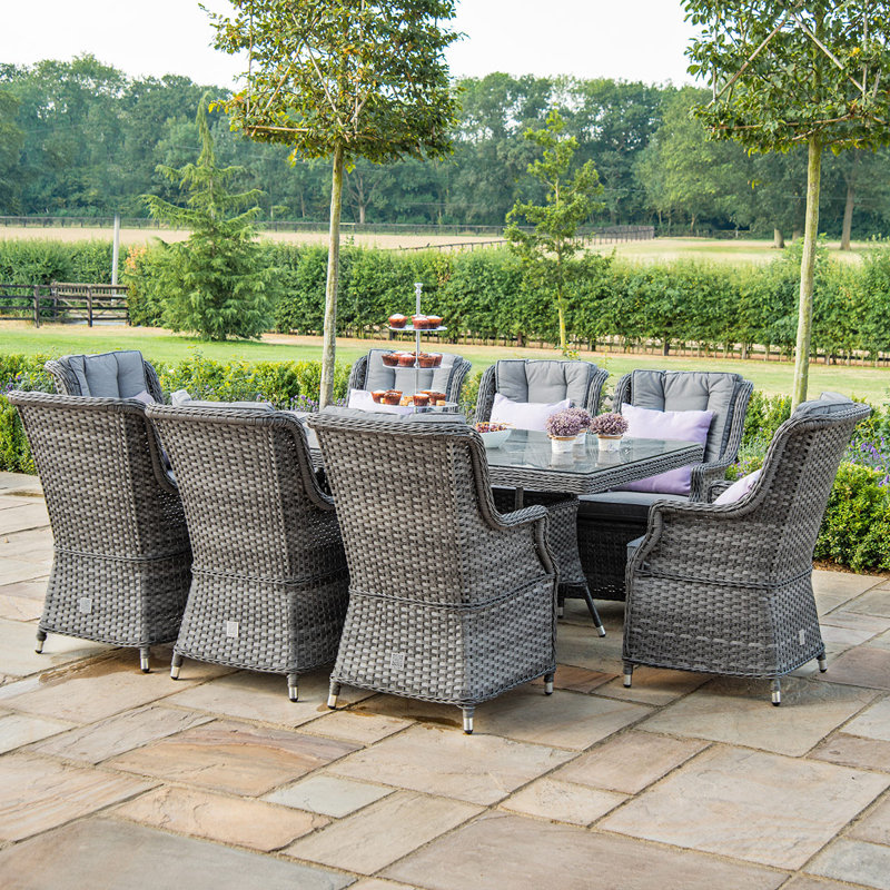 Mitcheldean 8 Seat Rectangular Rattan Dining Set