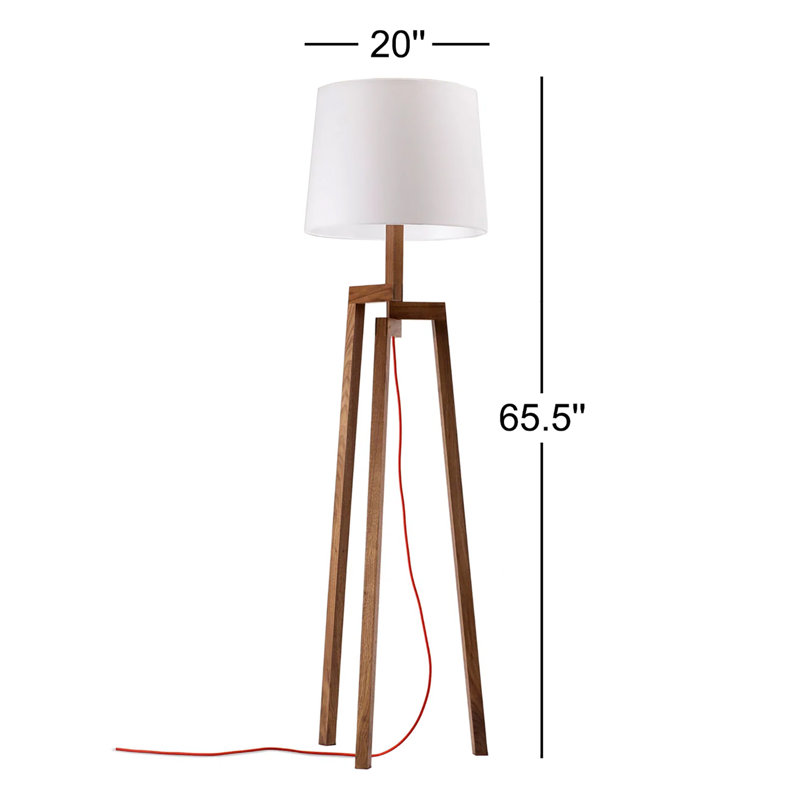 Lampe sur pied Stilt, Noyer, Blanc