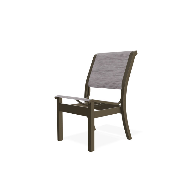Chaise d'appoint empilable en polymère de qualité marine Leeward Sling, Fossile, Bois de plage