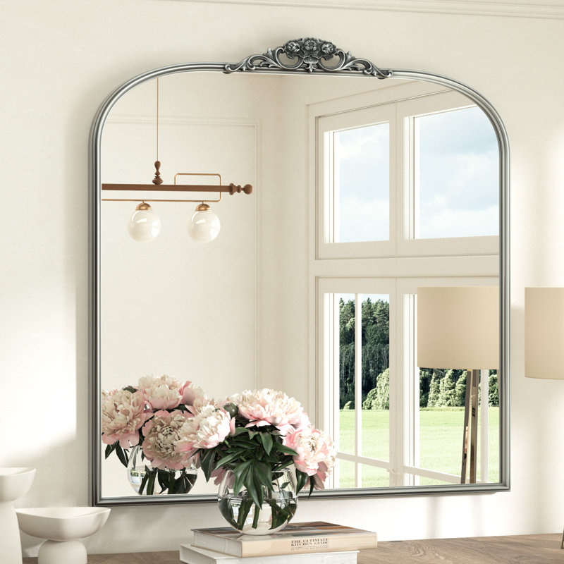 Miroir mural Arnott, Argent antique, 36 po x 36 po