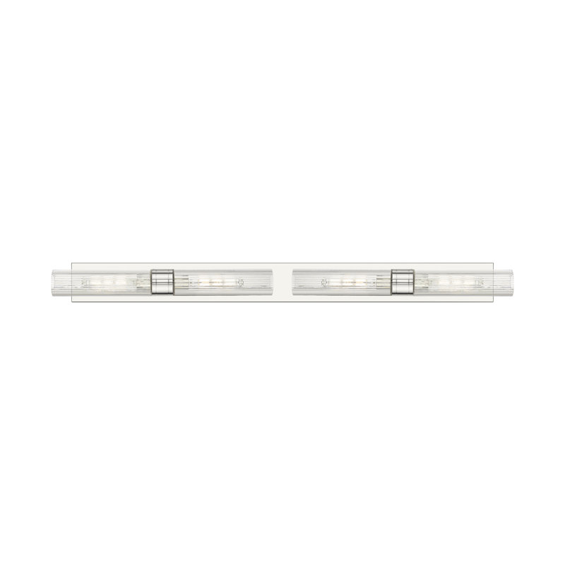 Ballston - Maliyah - 4 Light 51" Bath Vanity Light, Polished Nickel, Striped Clear