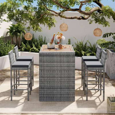 5-pieces Outdoor Dining Set (Grey)