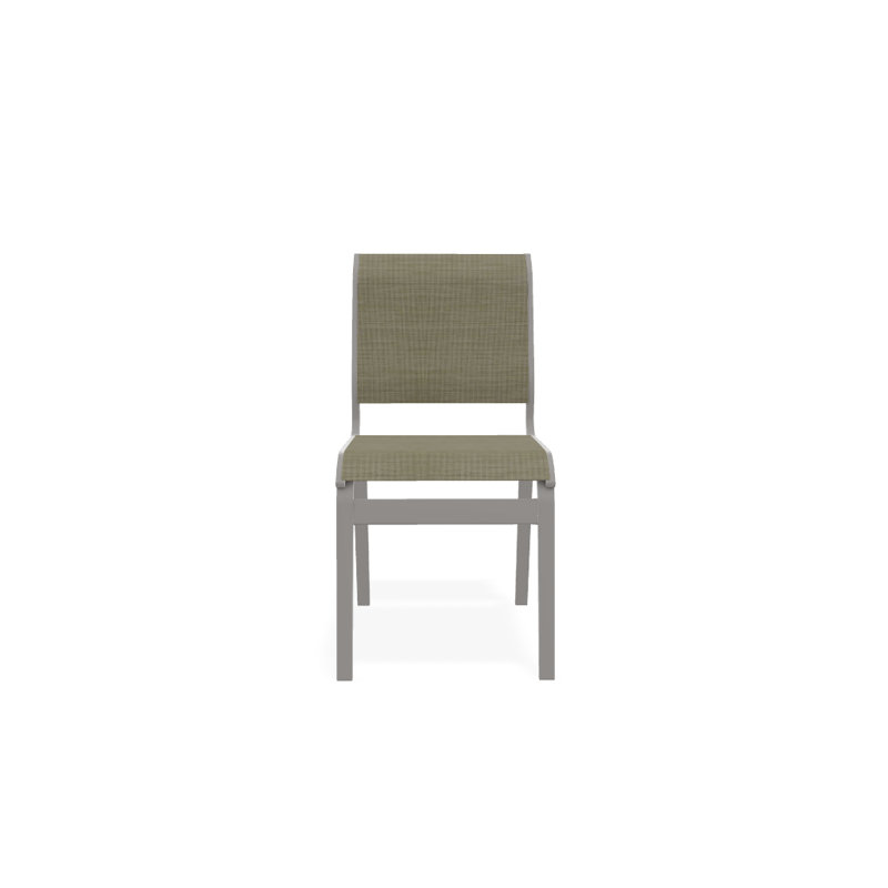 Chaise d'appoint de salle à manger Hiraku, Bristol taupe Sunbrella®, Gris chaleureux texturé