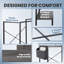 Ensemble de bureau et de chaise: bureau d'ordinateur en L et chaise de bureau en filet-111605634