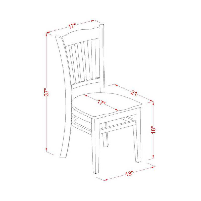 Solid Wood Top-Square Dining Room Set-Seats, 5 Pieces: 1 Table, 4 Chairs, Mahogany, Mahogany