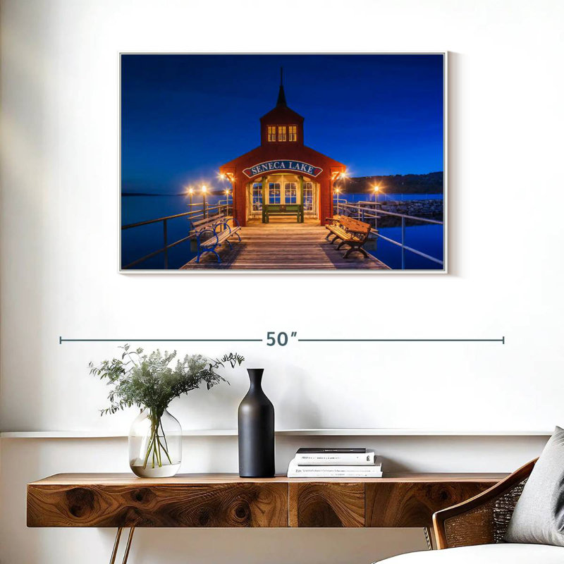 Seneca Lake Pier, Cadre flottant blanc, 37 po x 25 po