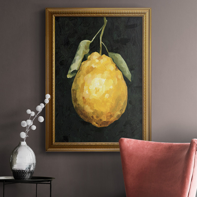 Toile encadrée de qualité supérieure «Dark Lemon II» - prête à être accrochée, H 36 po x l 24 po