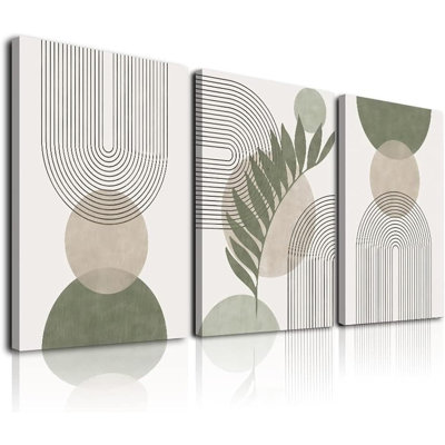 Ensemble d'art mural encadré sur toile abstraite, ligne géométrique noir et blanc, ligne murale, grande peinture minimaliste, reproduction d'art moderne neutre pour le salon, la chambre à coucher, la salle à manger, le bureau - 16 po x 24 po x 3 po