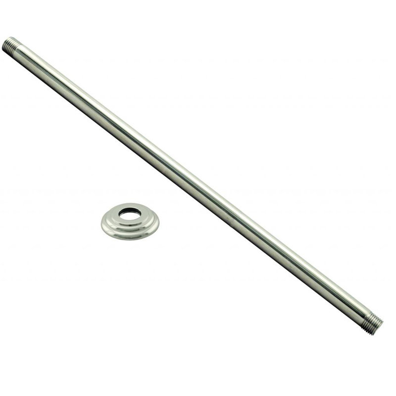 Bras de douche rond 1/2 po avec bride IPS 36 po x 36 po, Nickel poli